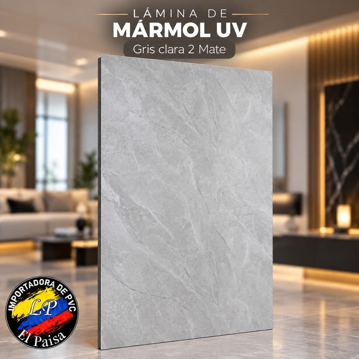 Mármol UV Gris Clara 2 Mate